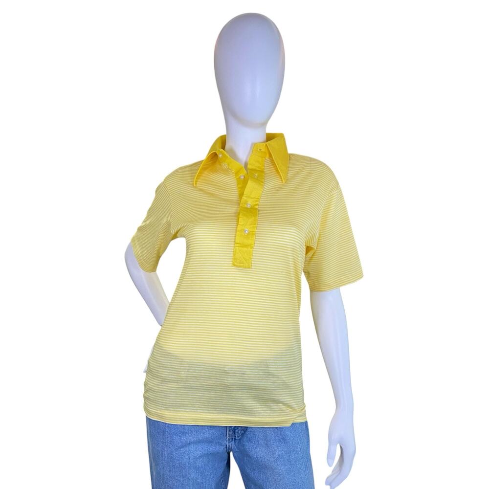1970s Jack Nicklaus Yellow Striped Cotton Polo